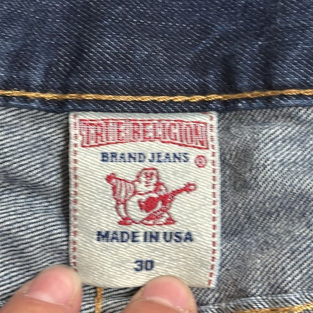 (N5) True Religion Men's 30x32 Mid Wash Denim Straight Leg Ricky Jeans in Blue - Picture 9 of 10